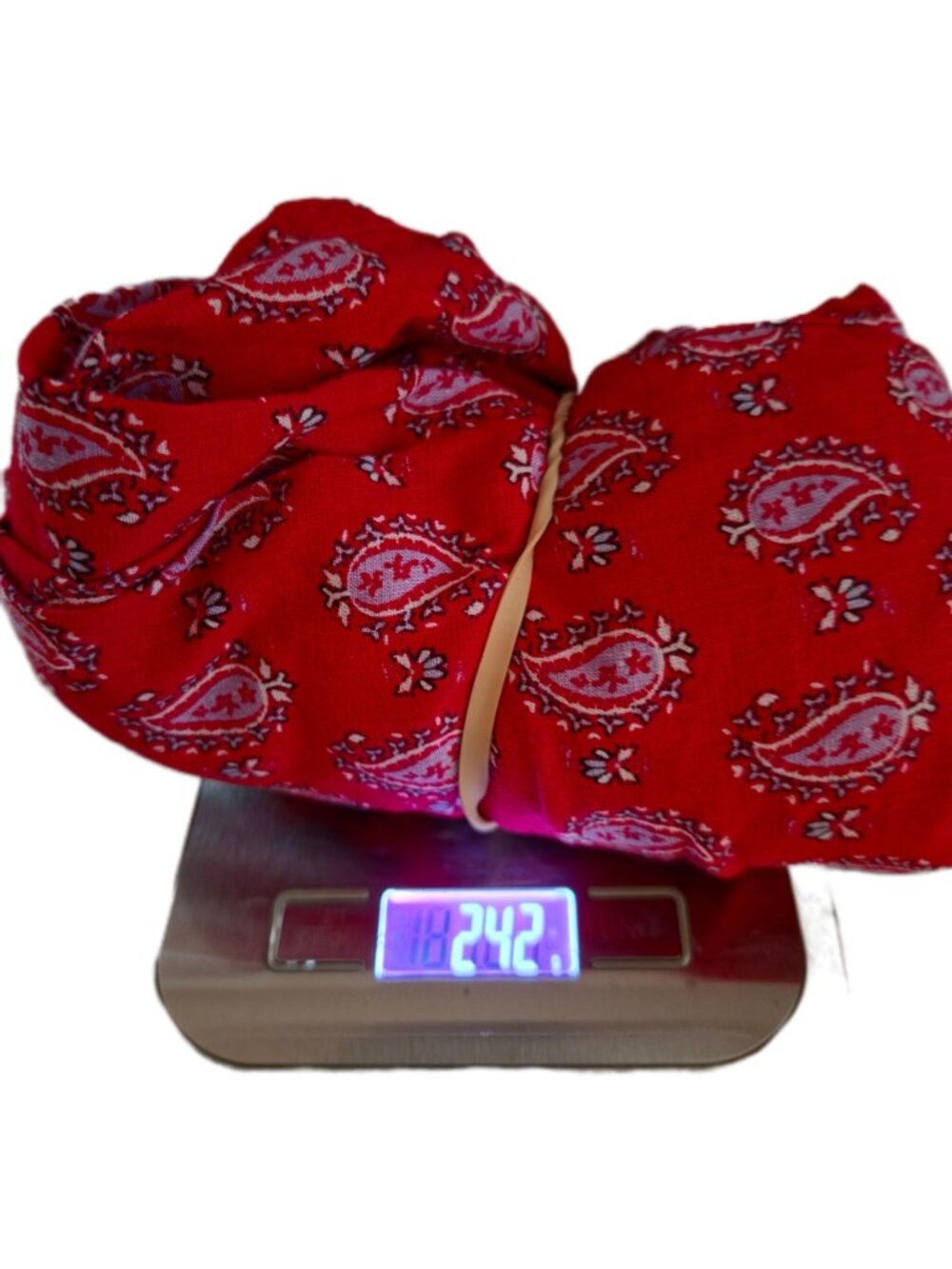 Duluth Trading Co Hemp Cotton Paisley Tunic L Red Boho Collarless Henley Blouse - Picture 10 of 10